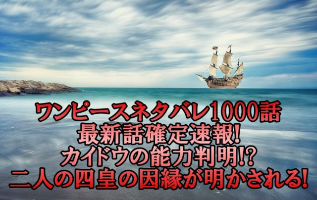 ワンピースネタバレ1000話最新話確定速報 カイドウの能力判明で二人の四皇の因縁が明かされる アニマガフレンズ