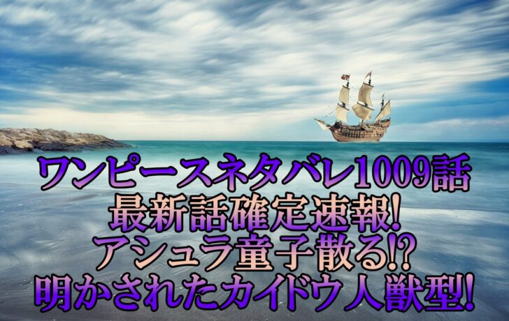 ワンピースネタバレ1009話最新話確定速報 アシュラ童子散る 明かされたカイドウ人獣型 アニマガフレンズ