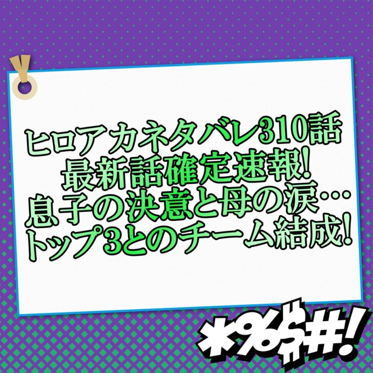 ヒロアカネタバレ310話最新話確定速報 息子の決意と母の涙 トップ３とのチーム結成 アニマガフレンズ